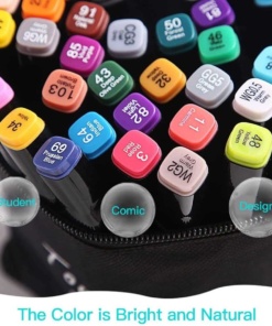 Dvostranski alkoholni flomastri v kovčku, 48 kosov