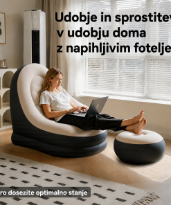 Napihljiv stol s taburejem - Ultra Lounge Relax