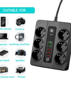 Smart Power Strip 6 AC EU vtič z USB tipa C