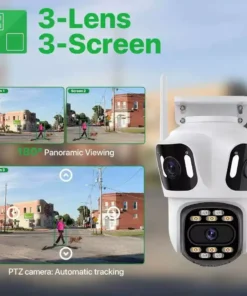 Trojna zunanja wifi kamera 3MP+3MP+6MP