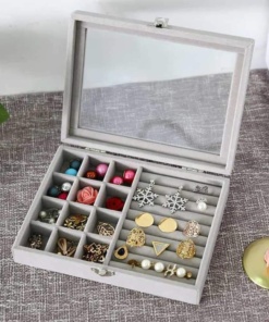 Škatla za nakit s steklenim pokrovom