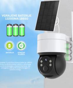 WIFI brezžična vrtljiva solarna 2MP kamera - 18650 baterija
