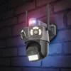 8K 360-stopinjska CCTV kamera – s 3 objektivi, WiFi, PTZ, zvok, alarm, IP66