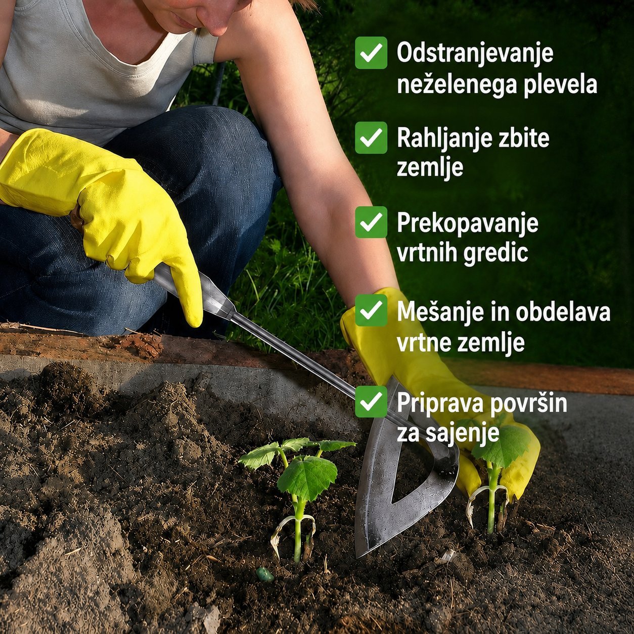 Aurevia GardenPro™ Vrtna motika za enostavno pletje