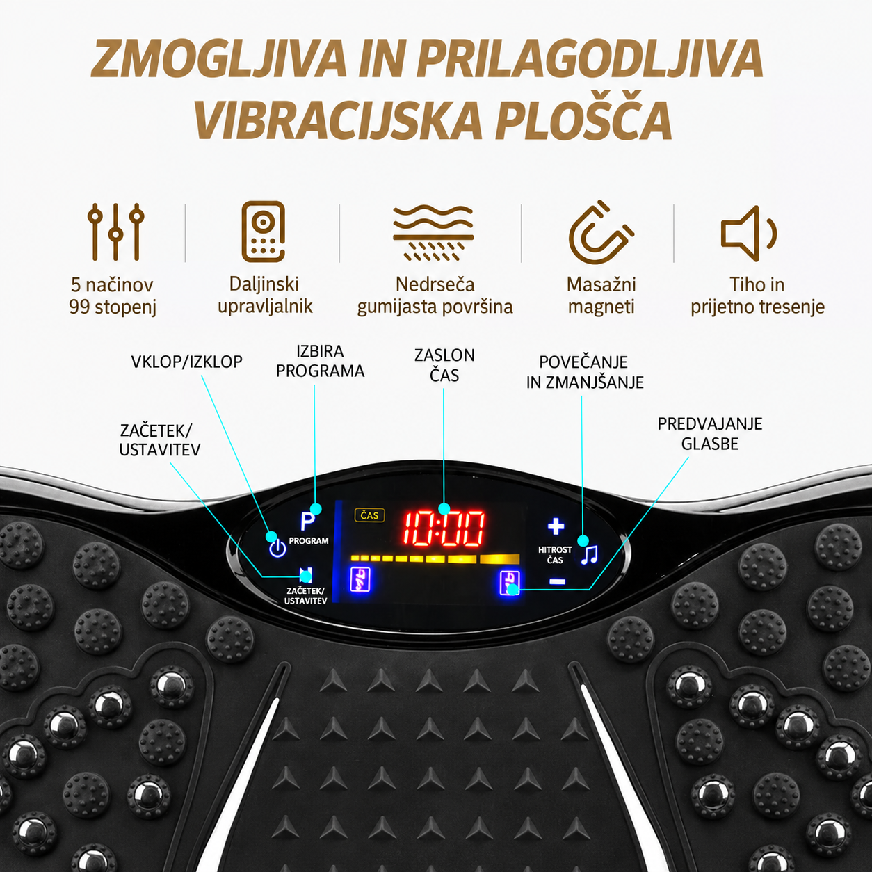 VibraLuxe™ Vibracijska platforma za hujšanje in krepitev - slika 9