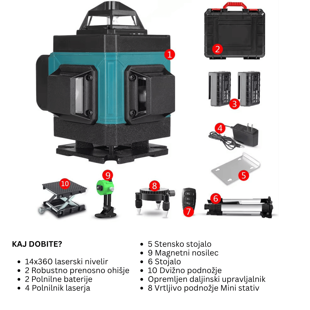 4D laserski nivelir s 16 linijami (štiri točke) – samoniveliranje - slika 4