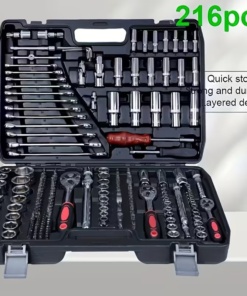 216-delni komplet profesionalnih nastavkov in ključev 1/4" 3/8" 1/2"