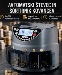 CoinLux Elite™ Visoko natančen avtomatski sortirni stroj za kovance (BREZPLAČNA DOSTAVA)