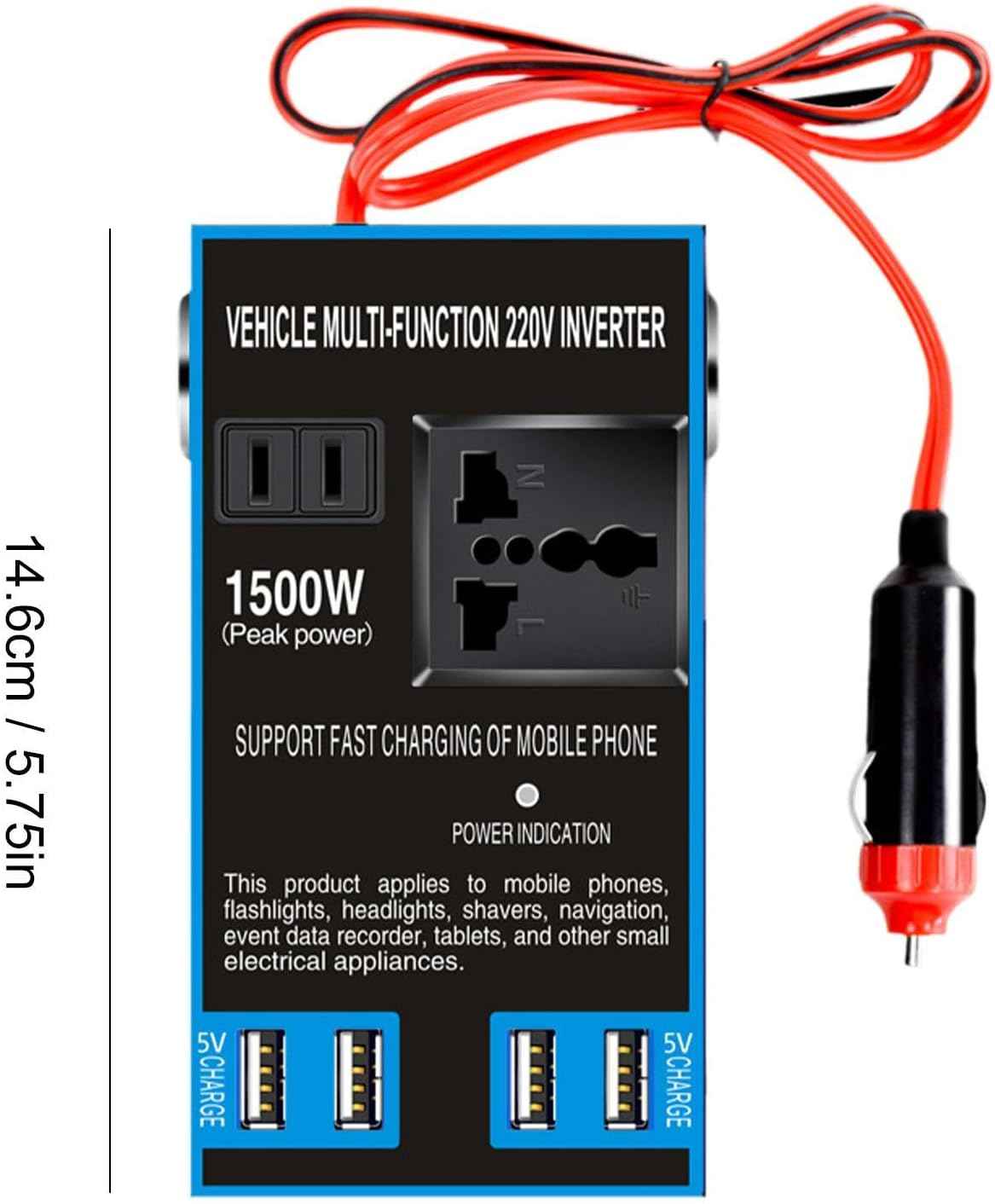 1500W avtomobilski pretvornik 12V na 24V na 220V - slika 3