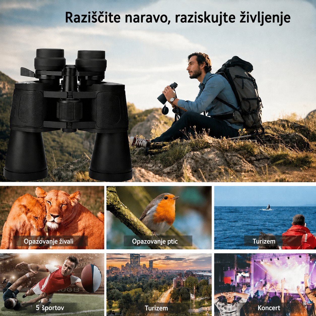 Daljnogled Vistaro OptiMax Pro™ 10-90x80 z visoko povečavo - slika 5