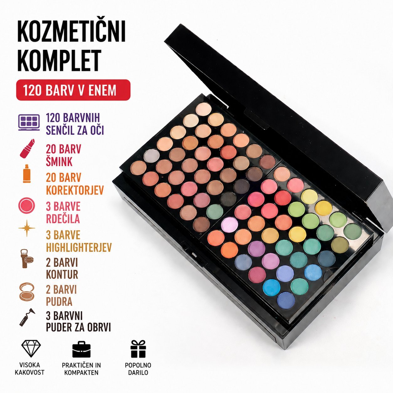 MISS ROSE Komplet ličil vse v enem za različne videze - slika 2
