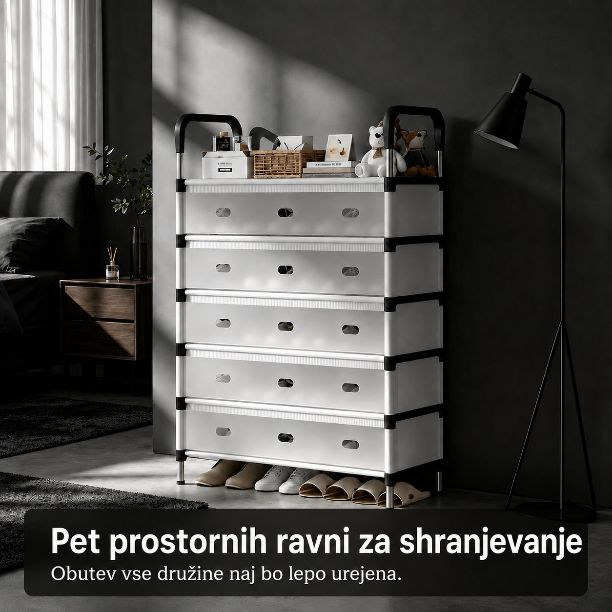 Aurevia Five™ 5-slojno stojalo za čevlje s pokrovom