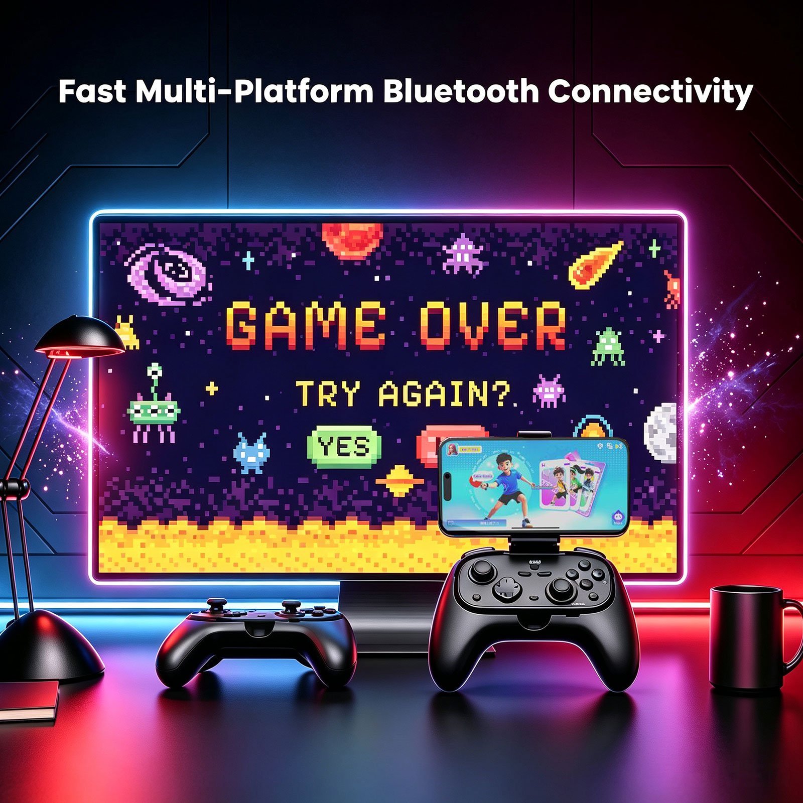 Igralni krmilnik Aureon PlayCore™ z gibljivimi elementi za računalnik, mobilne naprave, Xbox in Switch – Bluetooth - slika 9