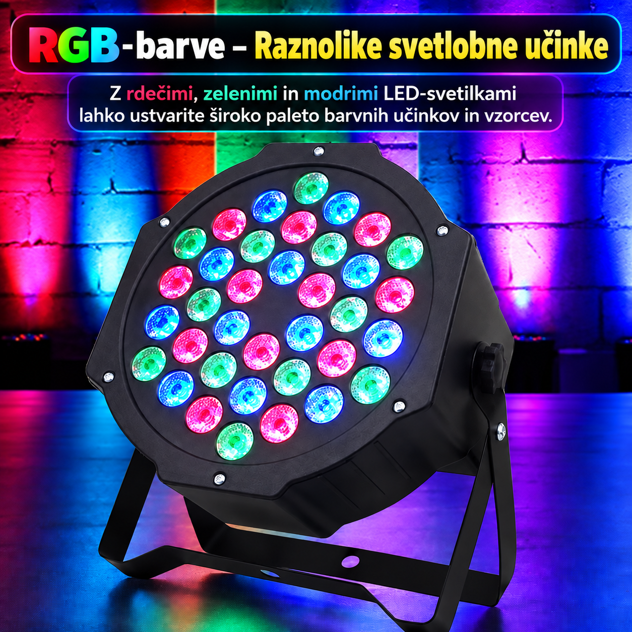 LumiVanta PartyBeam™ MINI PAR 36-LED mini luč za zabave - slika 9