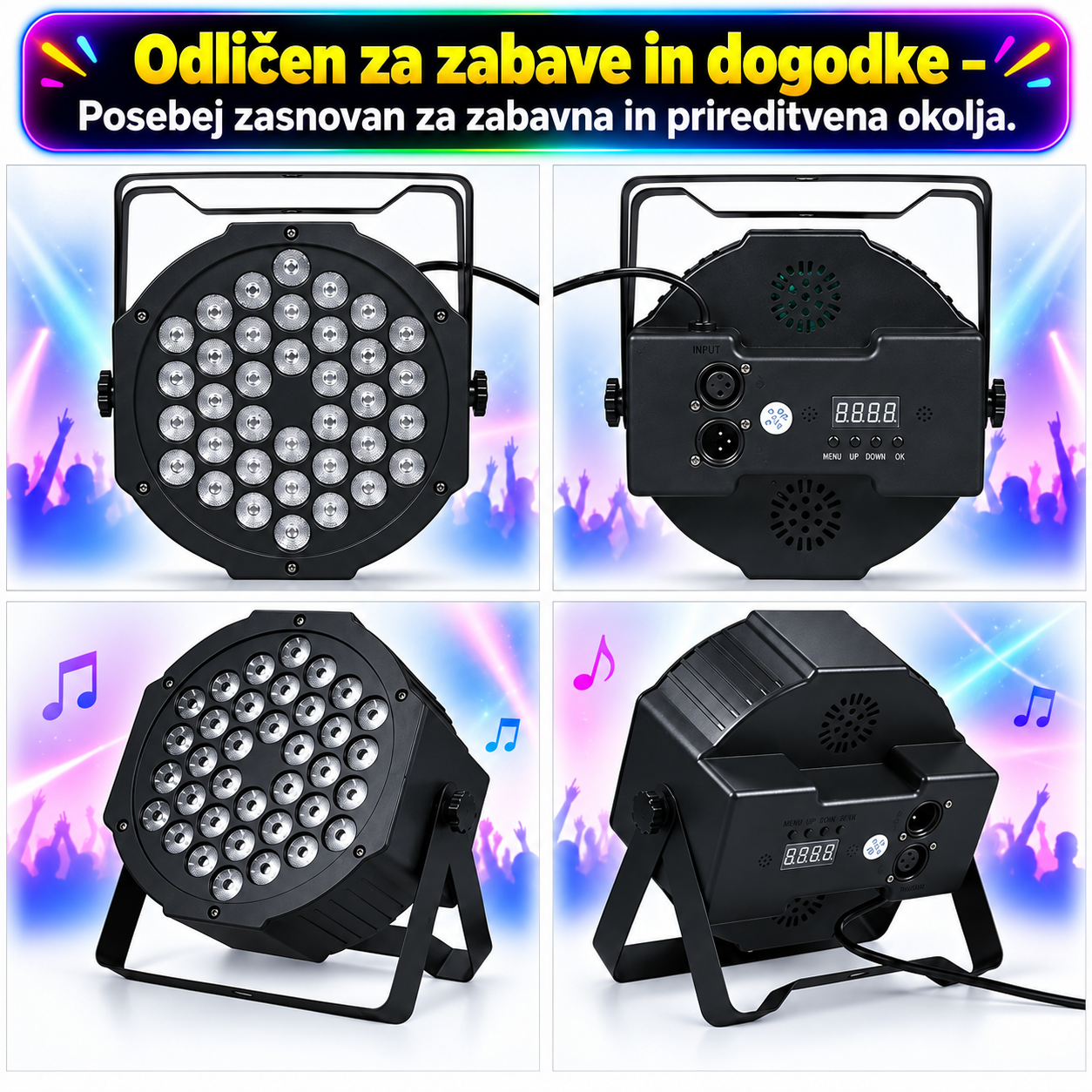 LumiVanta PartyBeam™ MINI PAR 36-LED mini luč za zabave - slika 8