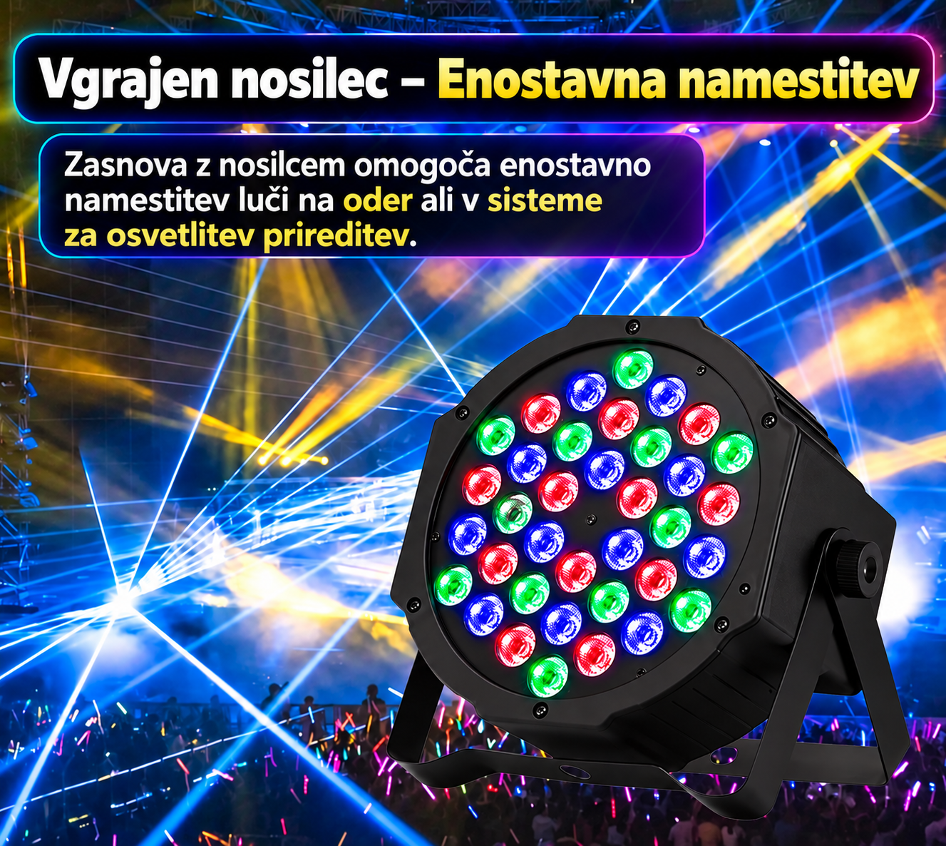 LumiVanta PartyBeam™ MINI PAR 36-LED mini luč za zabave - slika 5