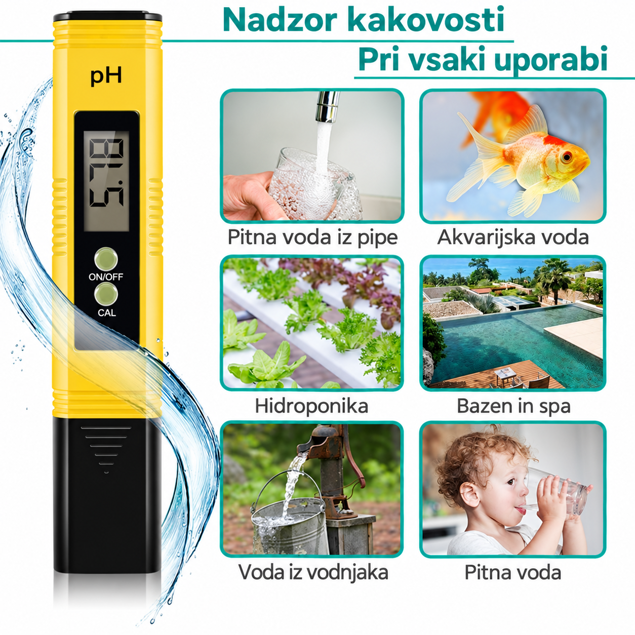 Komplet digitalnega pH-metra AquaVera Precision™