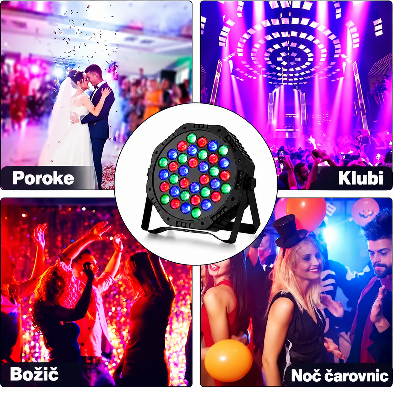 LumiVanta PartyBeam™ MINI PAR 36-LED mini luč za zabave - slika 4