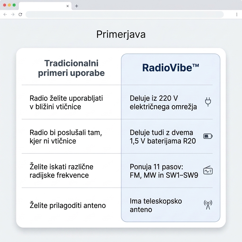 Prenosni radio RadioVibe™ EC-2008AC FM/MW/SW1-9, delovanje na električno omrežje ali baterije / 245 - slika 4