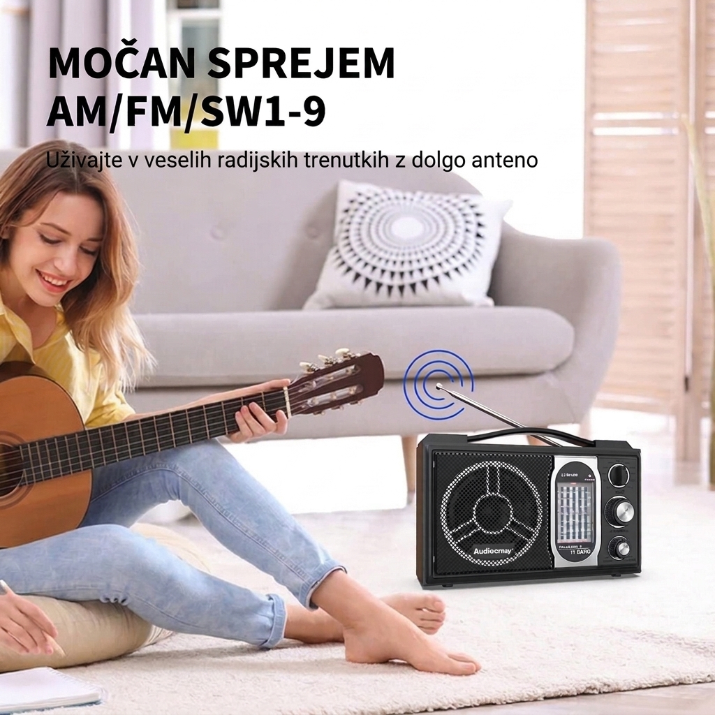 Prenosni radio RadioVibe™ EC-2008AC FM/MW/SW1-9, delovanje na električno omrežje ali baterije / 245 - slika 2